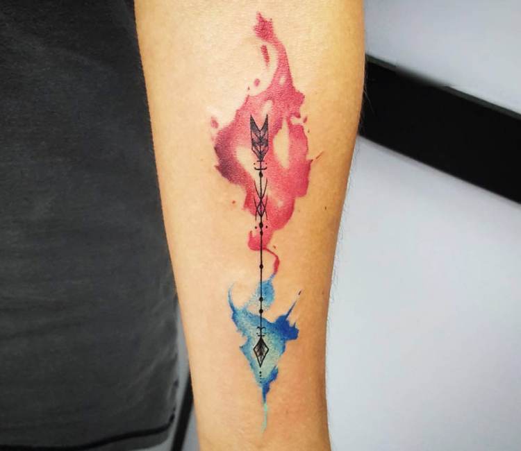 Watercolor Lioness Arrow done by ChurroME at Major League Tattoos  r tattoo
