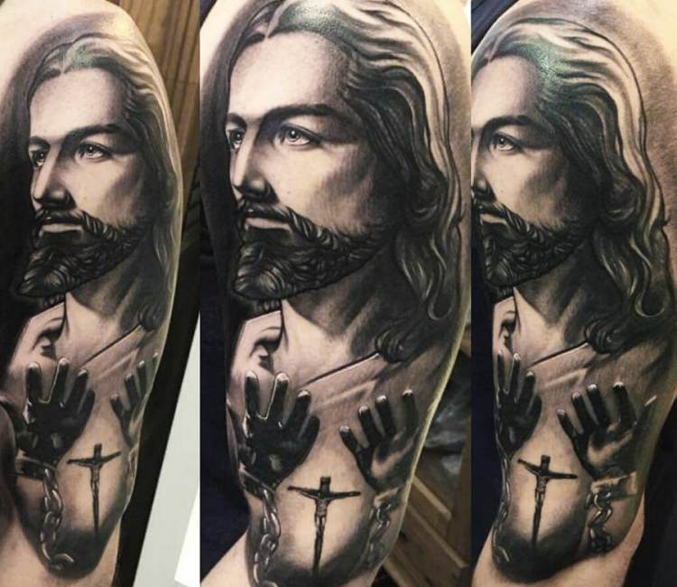 jesus christ chest tattoos