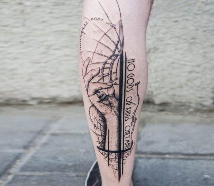 abstract line drawing tattoo Dawne Roller