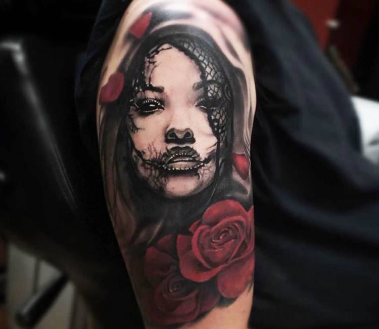 Creepy Face tattoo by Kris Busching | Post 17136
