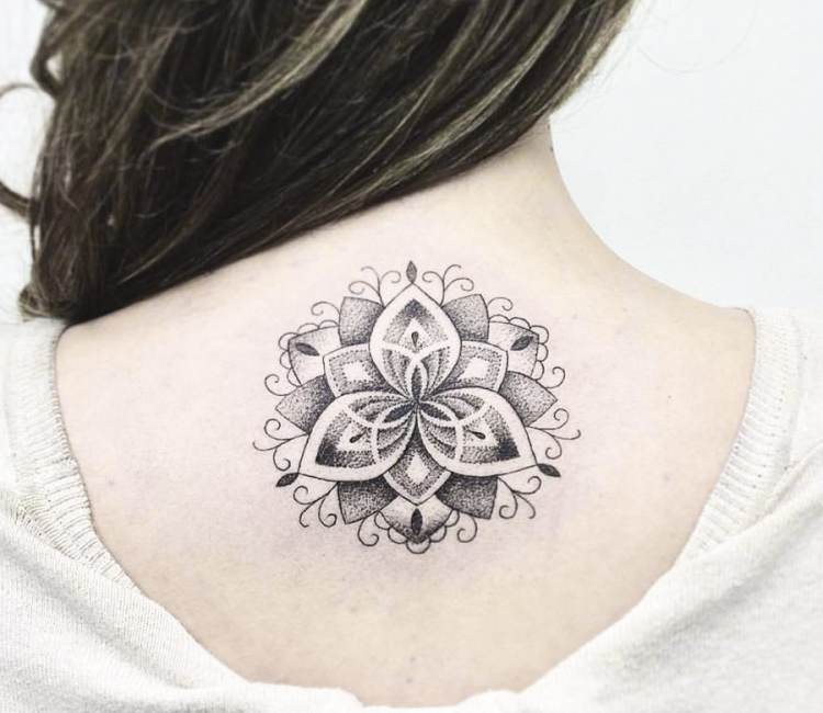 Feminine Mandala Flower Tattoo