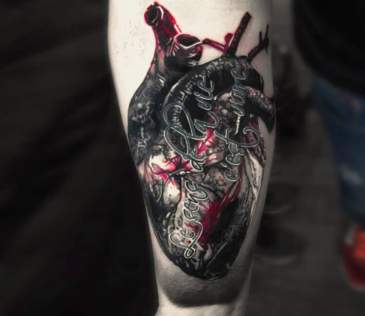 heart realistic tattoo