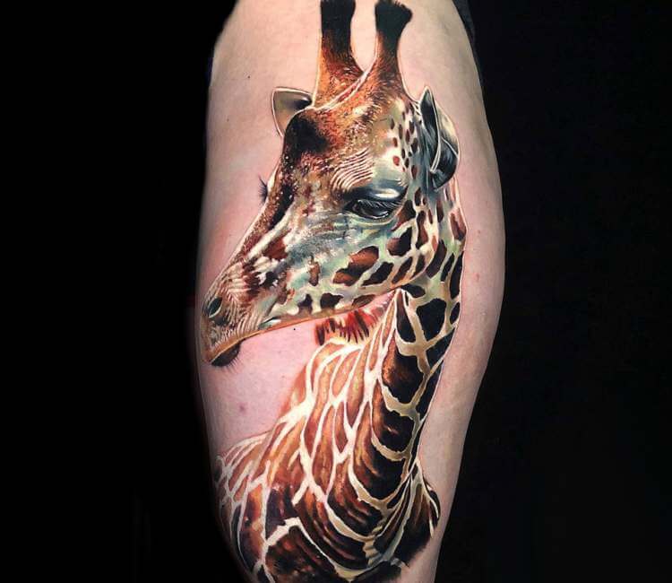 Giraffe Realism Tattoo – INKVASION Tattoo Studio · SINGAPORE