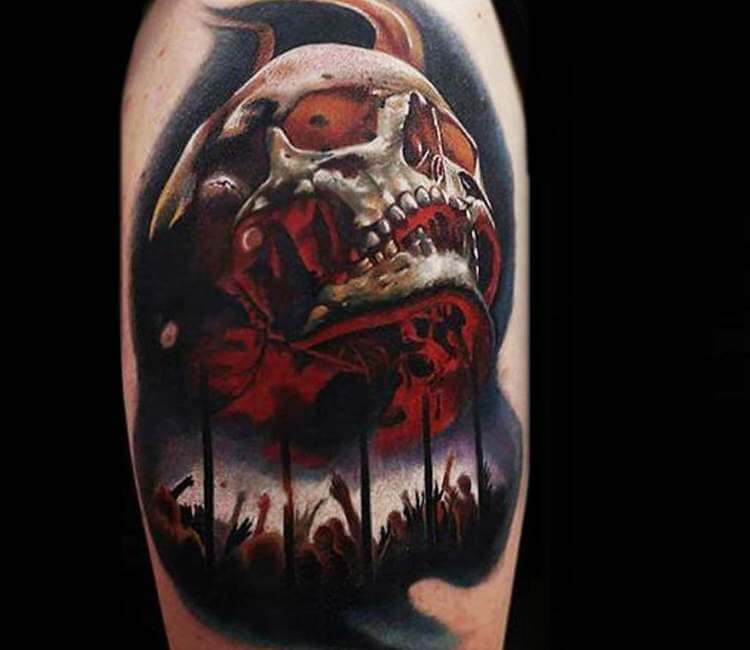 Identity Tattoo : Tattoos : Evil : Blood chalice skull