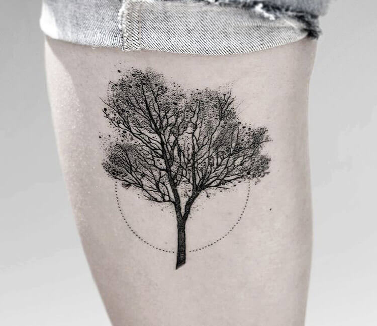 Fruit Tree Dotwork tattoo by Papanatos Tattoos - Best Tattoo Ideas Gallery