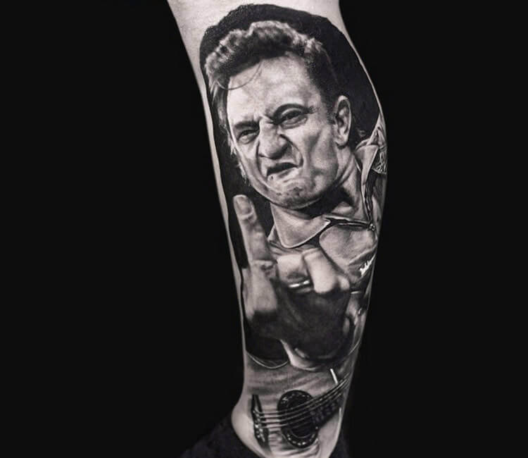 Johny Cash tattoo by Luka Lajoie | Post 13262