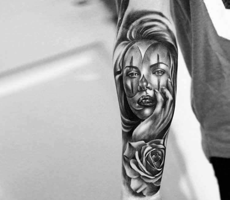 Clown girl tattoo by Lukash Tattoo Post 23244