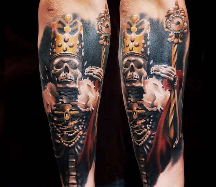 Colorful Arm Tattoo of Kings Crown  Tattoo Ink Master