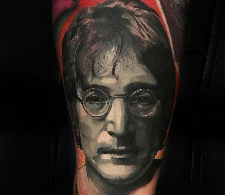 John Lennon Portrait tattoo by Wes Fortier  Burning Heart  Flickr