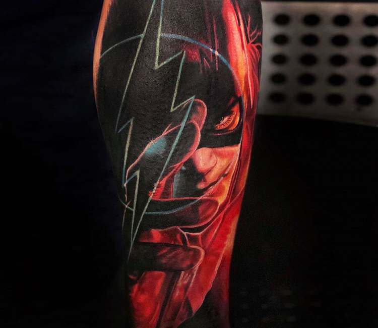 The flash tattoo on back of leg  Small tattoos for guys Flash tattoo  Cool tattoos for guys
