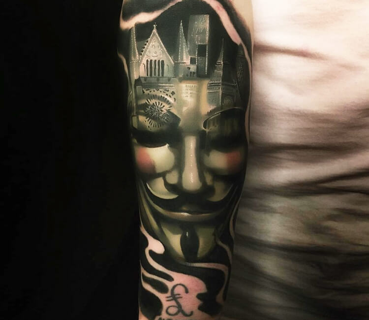 V for Vendetta tattoo by Luke Naylor | Photo 28029