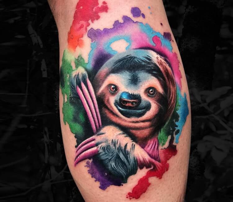 traditional sloth tattoo