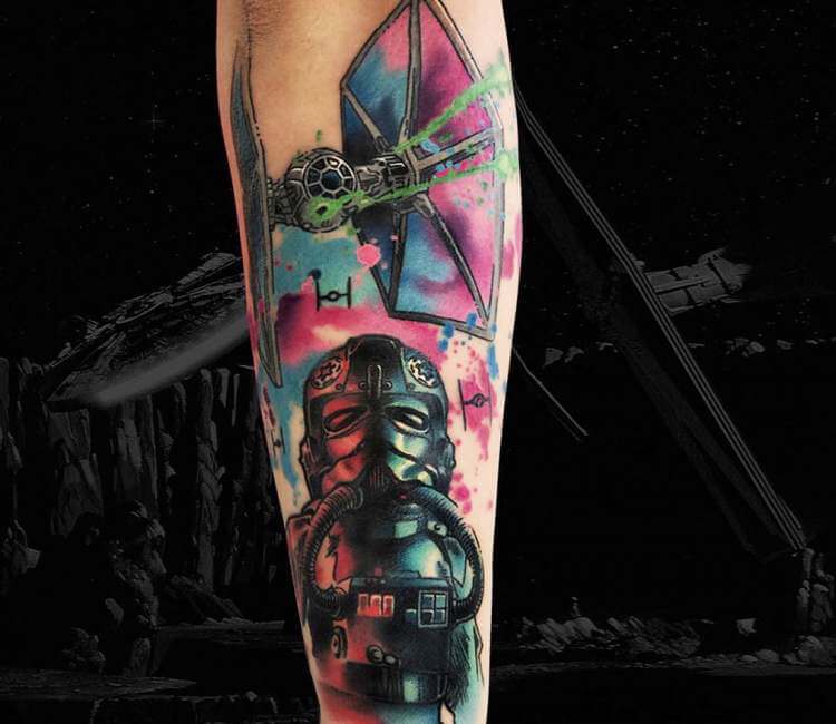 TIE Fighter Pilot tattoo by Marc Durrant