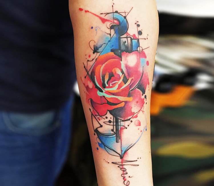 Anchor and Rose tattoo by Marco Pepe | Post 20147