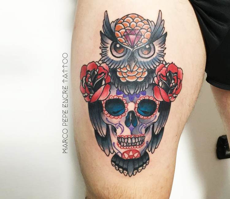 Share more than 71 owl tattoo skull  thtantai2