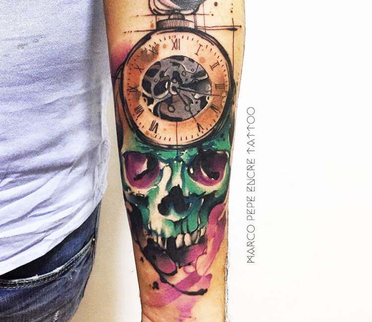 skeleton hand tattoo with clockTikTok Search