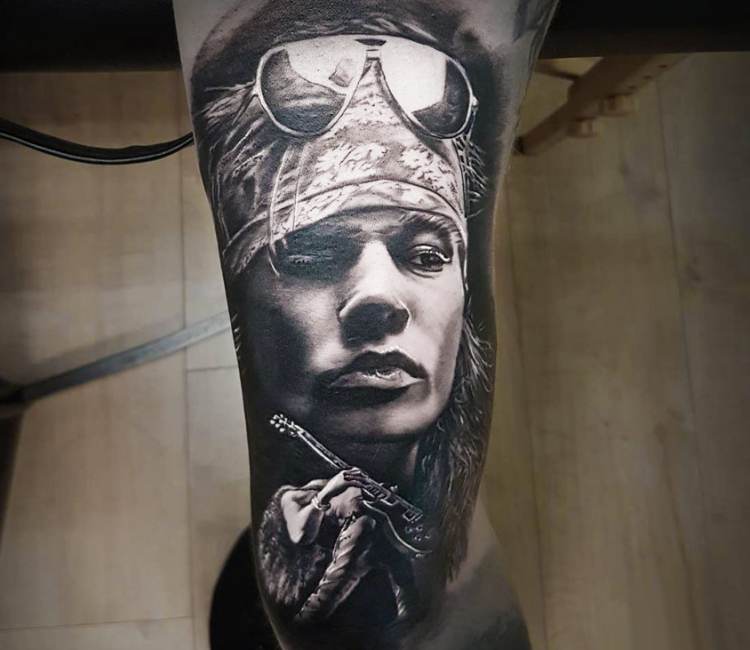 Axl Rose tattoo by Marek Hali