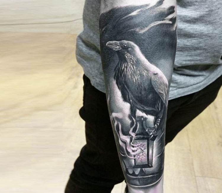 Crow tattoo by Marek Hali