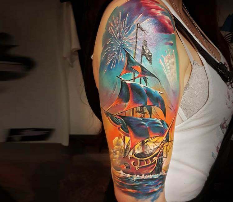 14 Cool Boat Tattoo Designs And Images