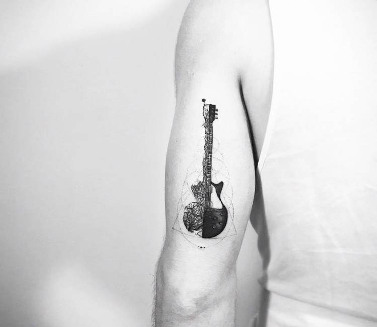 The Guitar tattoo by Mark Ostein