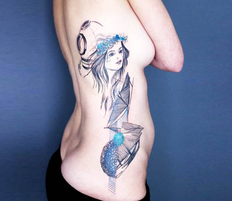 artist marta lipinski abstract girl face tattoo 16277004656