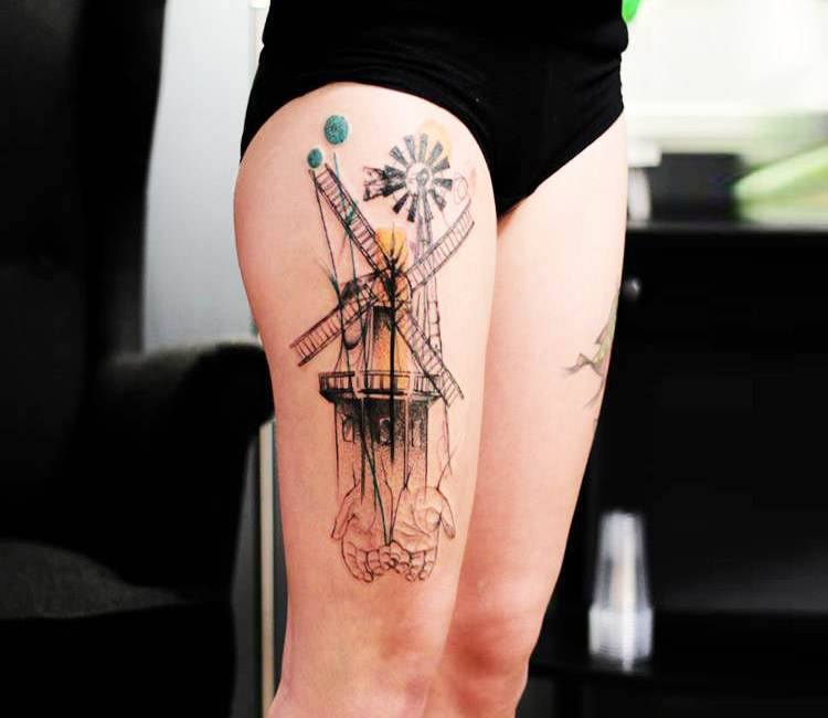 Windmills Vector Silhouettes  Windmill Windmill tattoo Wind tattoo