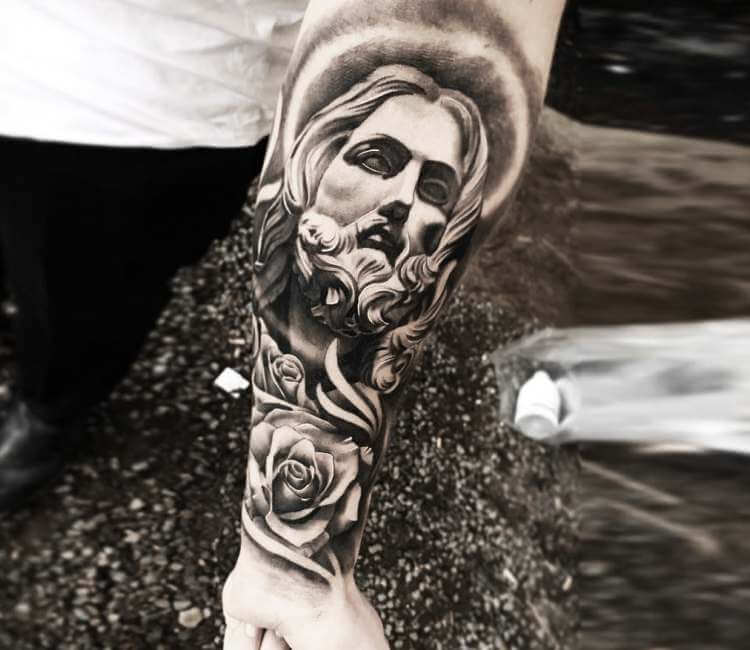Jesus Christ tattoo. Jesus Tattoos | by Andrew agelessarttattoos | Medium