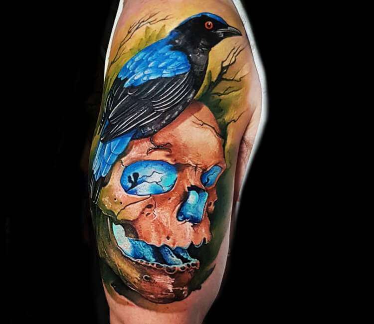 Bird skull made by Izolda Veta in tattoospayka49 Moscow Russia  rtattoo