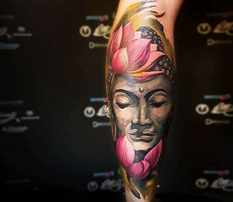 Lotos and Buddha tattoo by Marzan Tattoo | Post 22988