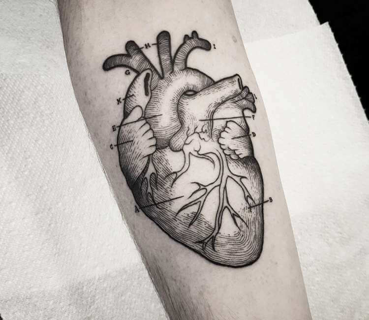 patchwork heart tattoo