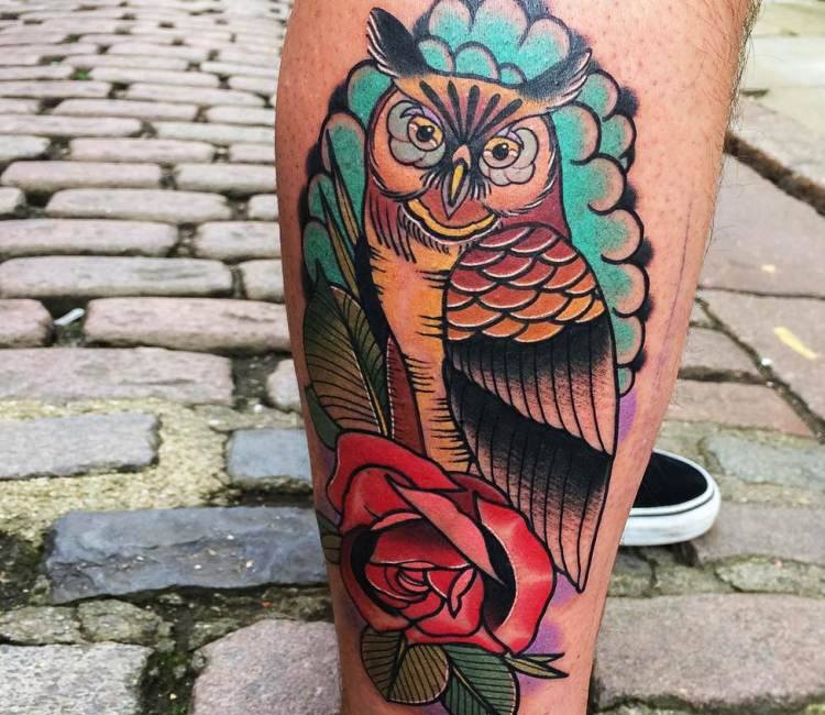 Dark Neo Traditional Owl Tattoo by Rick Mcgrath  Tattoos