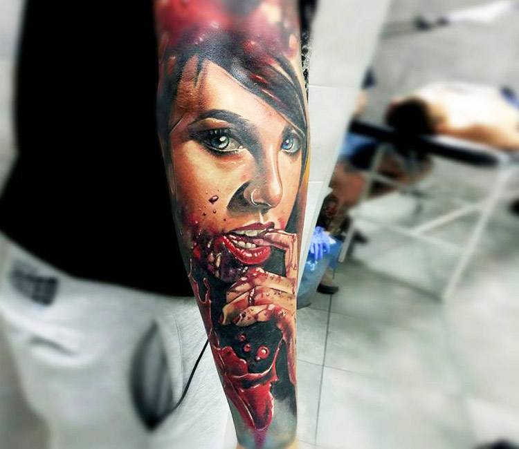 Horror tattoo face by Maya Sapiga Post 13497