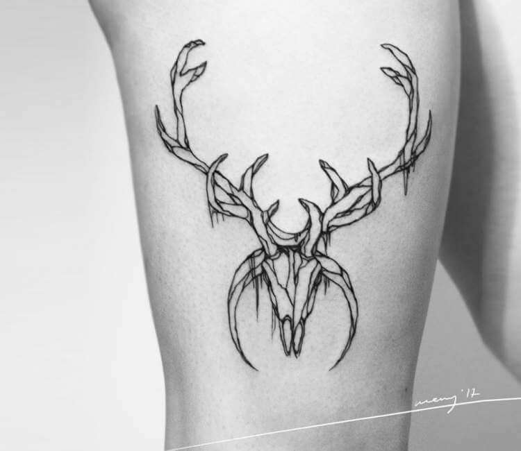 Deer Skull Tattoo By Merr Ink Post