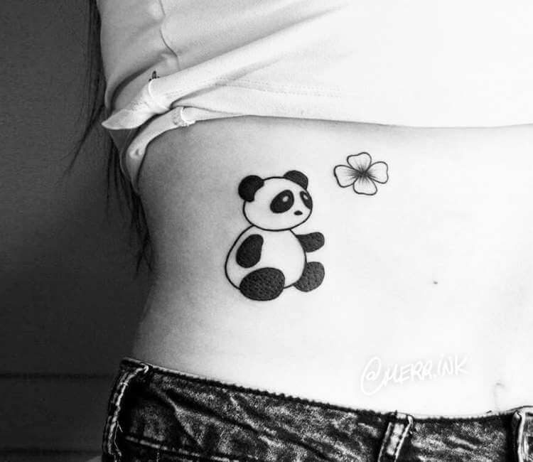 Panda And Flower Tattoo By Merr Ink Photo 25988 