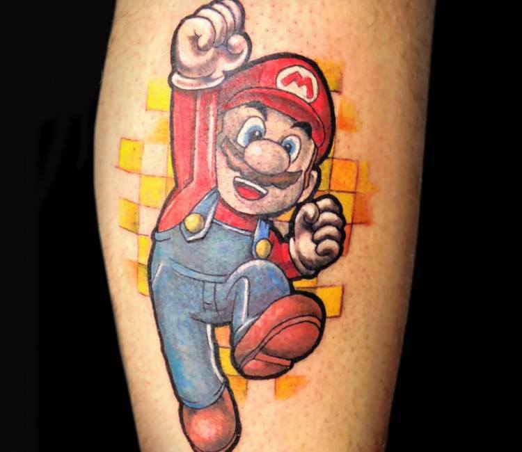 Loving this Mario tattoo so far Id love some mushrooms and 816 bit ideas  to add to this  Scrolller