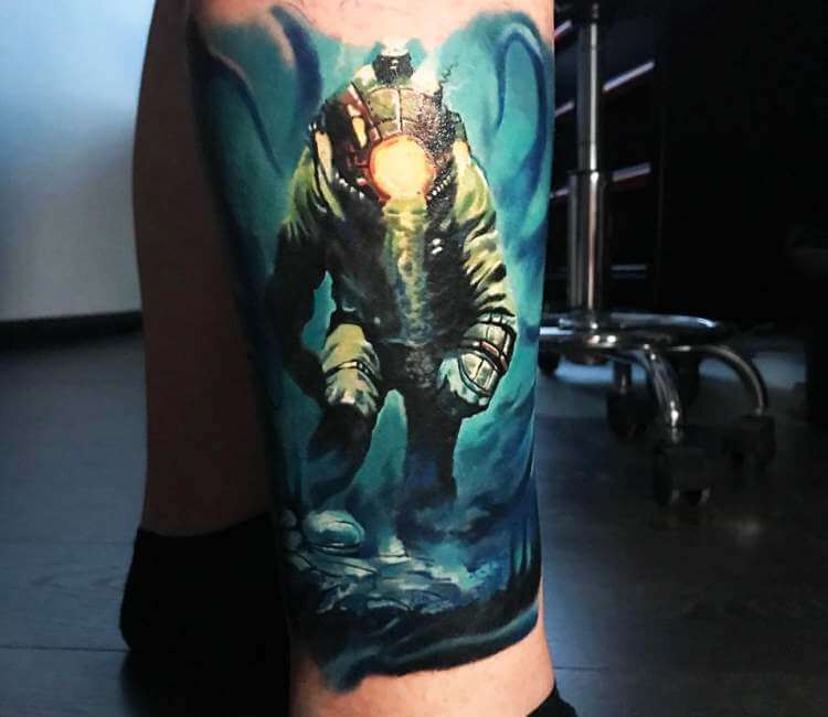 Diver tattoo by Michal Ledwig | Post 24336
