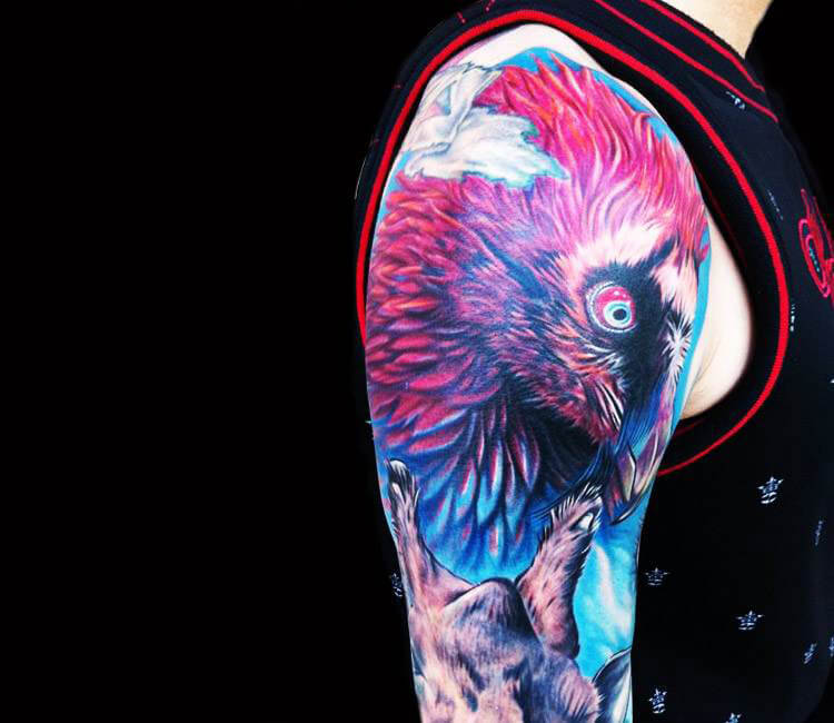 Stunning Bearded Vulture Tattoo by Alex Underwood