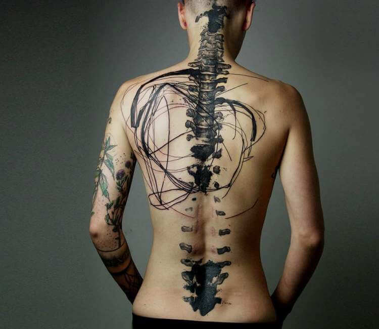 Abstract Rhino Mens Back Tattoo Best Tattoo Ideas For Men  Women