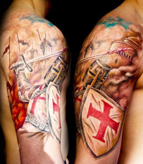 Knight templar tattoo (the owner) | Miguel Angel Custom Tatt… | Flickr