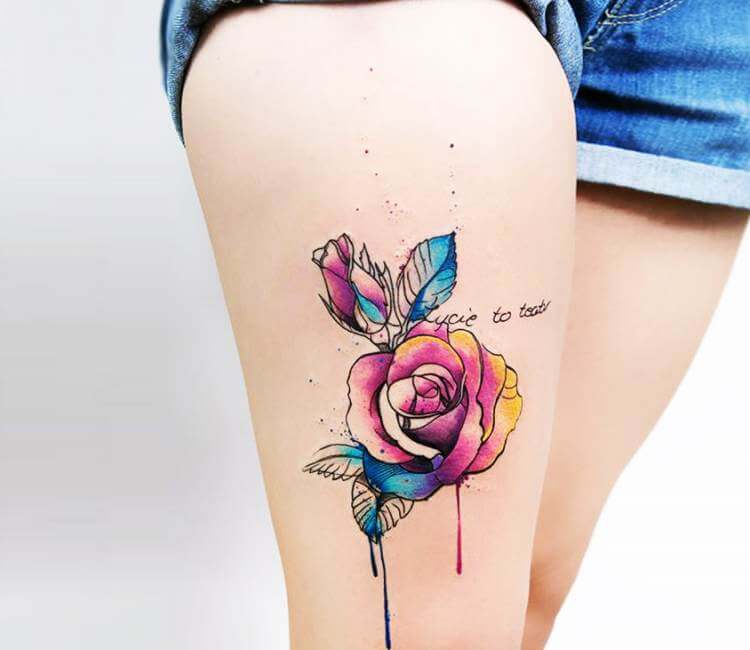 1sheet Rainbow Rose Tattoo Sticker  SHEIN IL