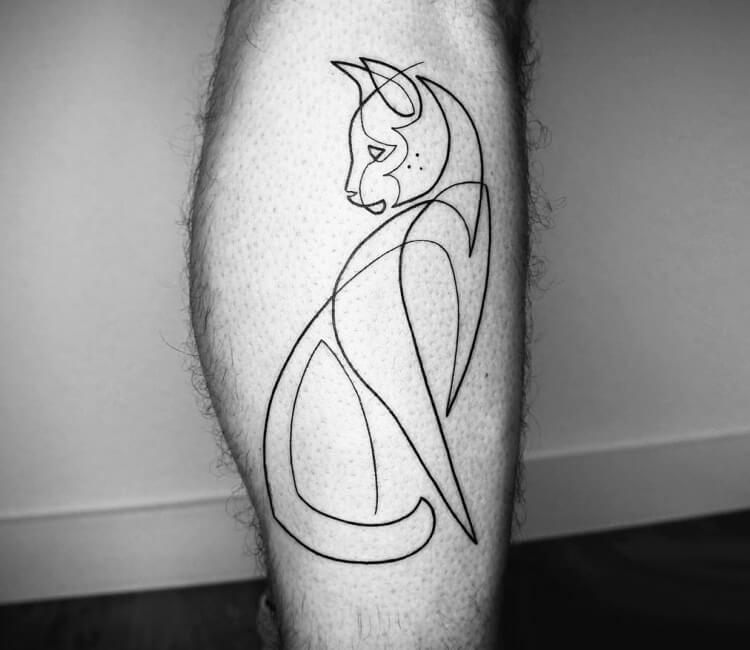 Minimal fineline cat portrait  Alchemy Tattoo Studio  Facebook