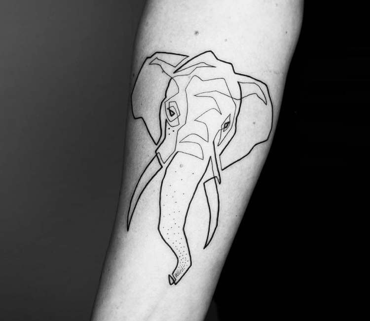 Elephant line art vector illustration tattoo  CanStock