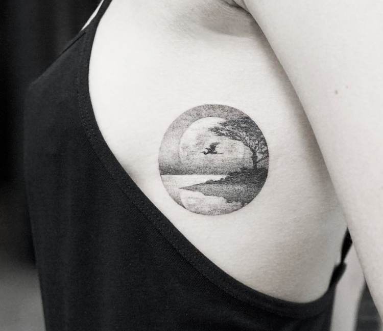 27 Awesome Picturesque Landscape Tattoo Designs