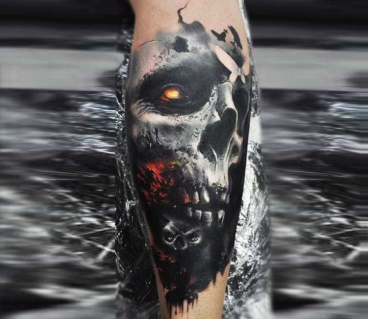 Dark Skull tattoo by Myskow Slawomir