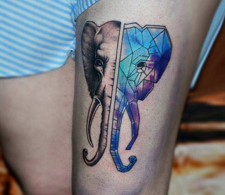 KREA - elephant, bone, tiger tattoo