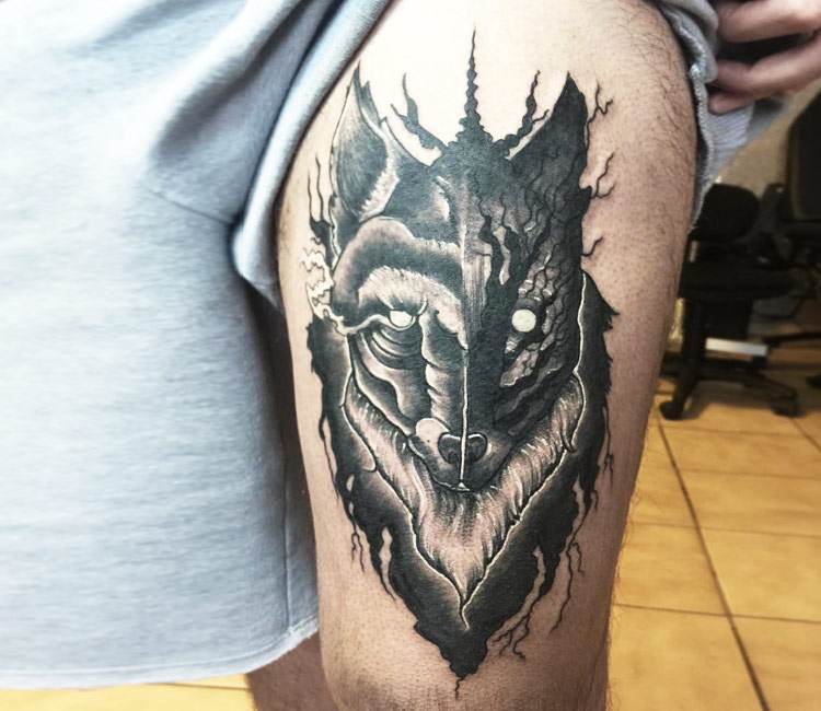 Wolf tattoo by Nat Devilette | Post 18186