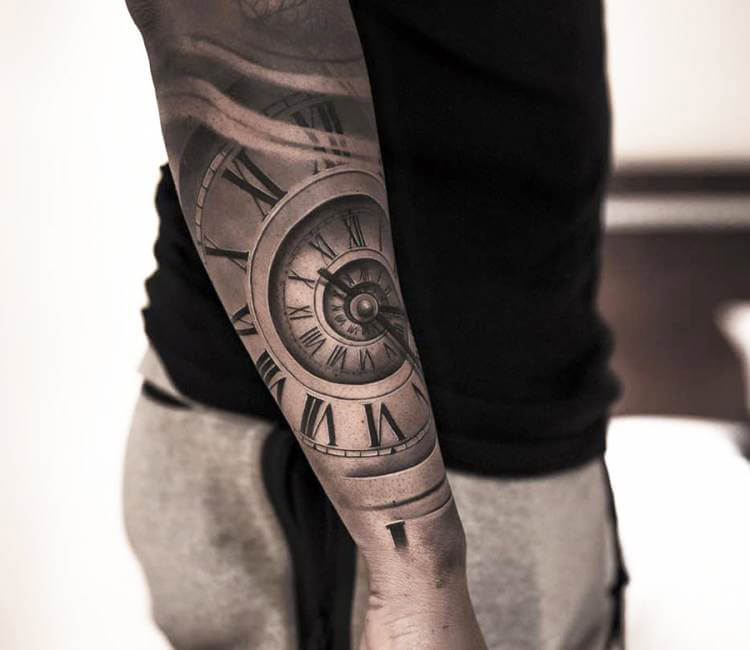 Realistic Clock Tattoo