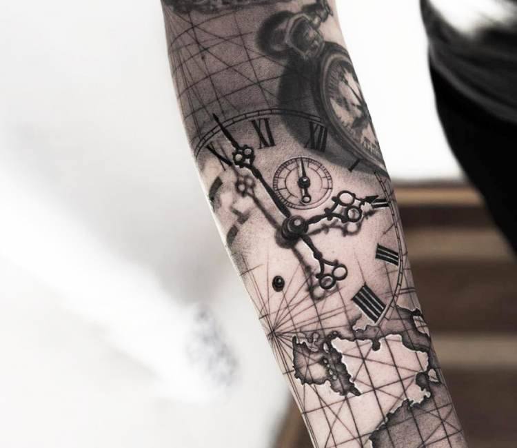Clock Forearm Tattoo