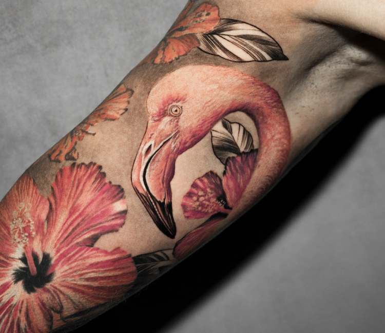 Watercolor Flamingo - Watercolor Flamingo Temporary Tattoos | Momentary Ink