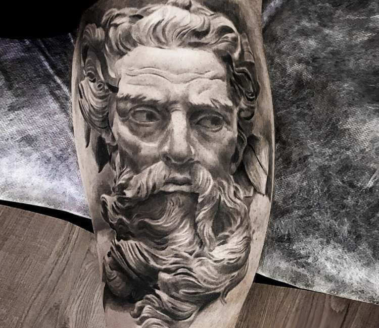 Greek God tattoo by Oleg Black | Post 23005